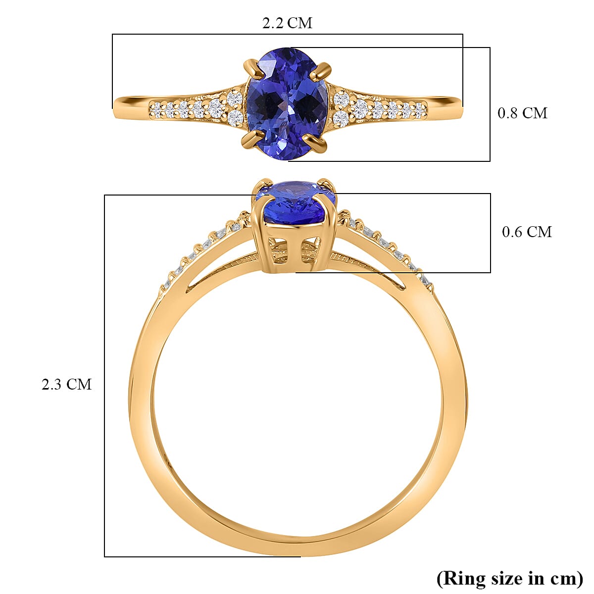 9K Yellow Gold Tanzanite and Moissanite Ring 1.00 Ct. 7539636 5