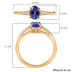 9K Yellow Gold Tanzanite and Moissanite Ring 1.00 Ct.