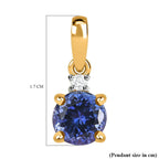 9K Yellow Gold Tanzanite & Moissanite Solitaire Pendant 1.23 Ct.