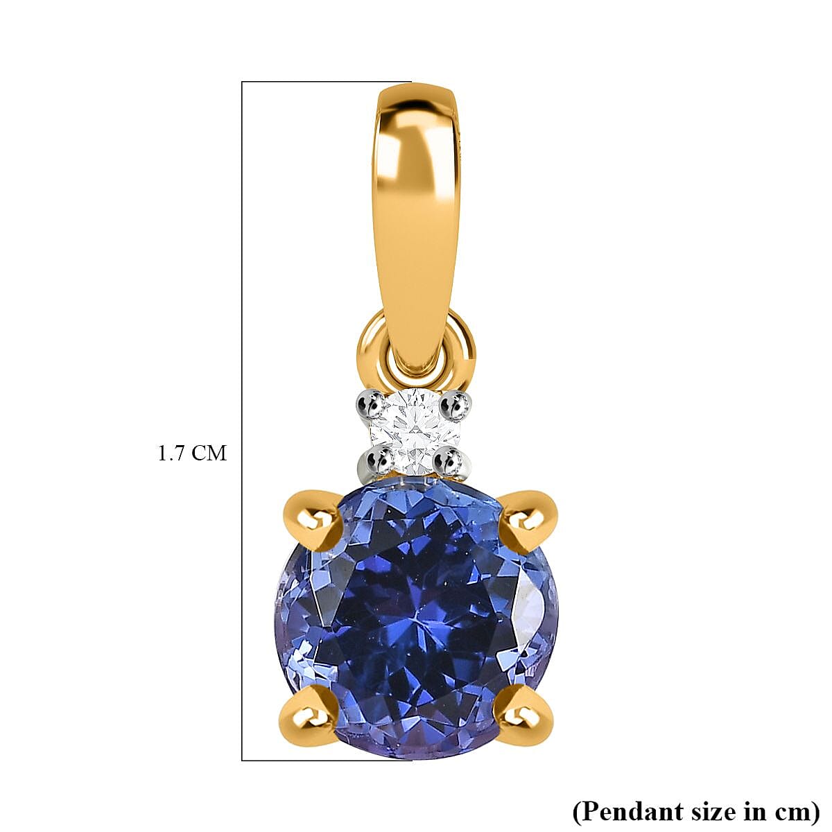 9K Yellow Gold Tanzanite &amp; Moissanite Solitaire Pendant 1.23 Ct. 7537997 6