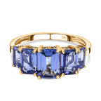 9K Yellow Gold Tanzanite 5 Stone Ring 2.74 Ct.