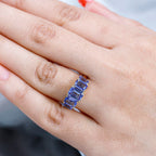 9K Yellow Gold Tanzanite 5 Stone Ring 2.74 Ct.