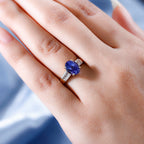 9K Yellow Gold AAA Tanzanite and Diamond Ring 2.05 Ct.