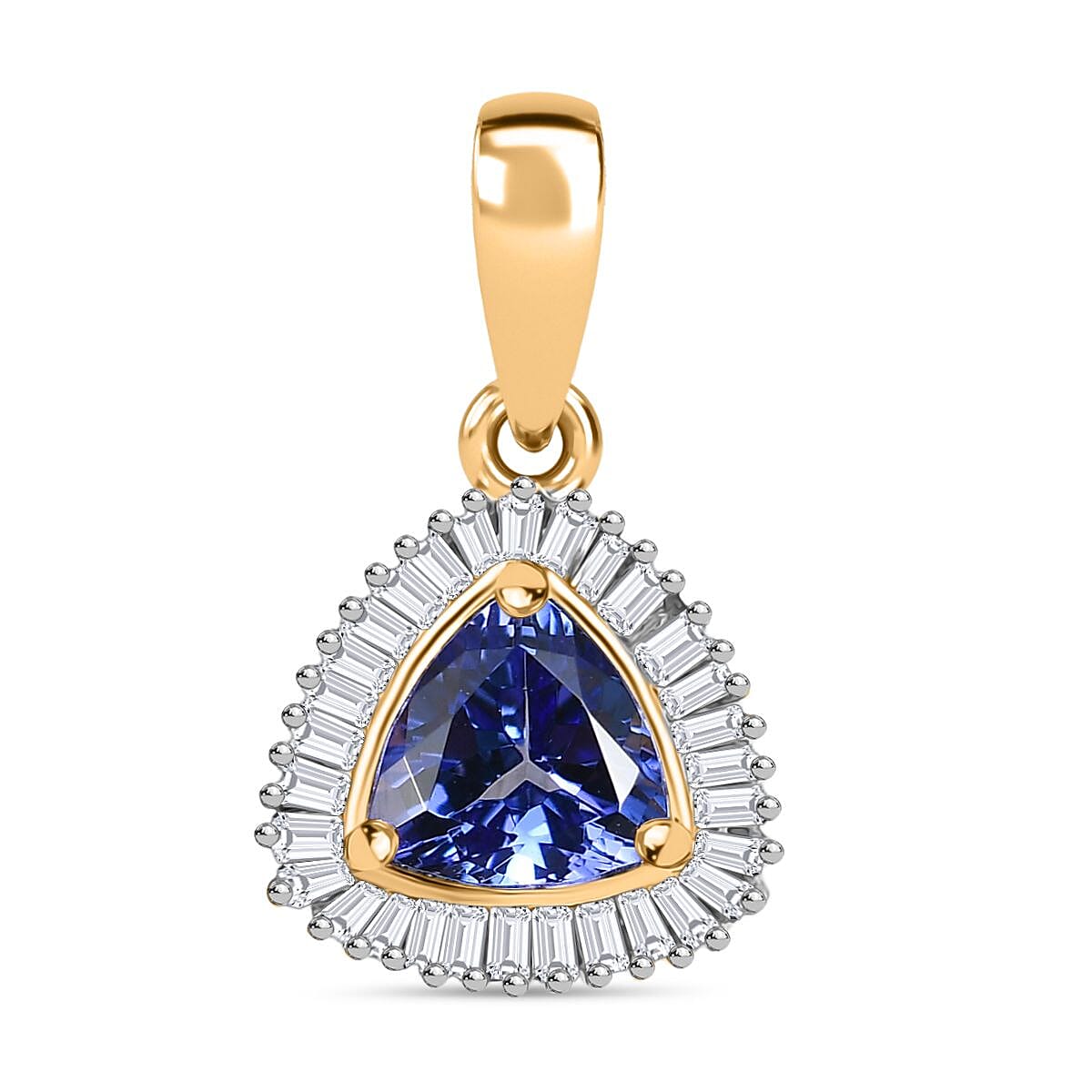 9K Yellow Gold Tanzanite &amp; Diamond Pendant 1.04 Ct. 8055648 0