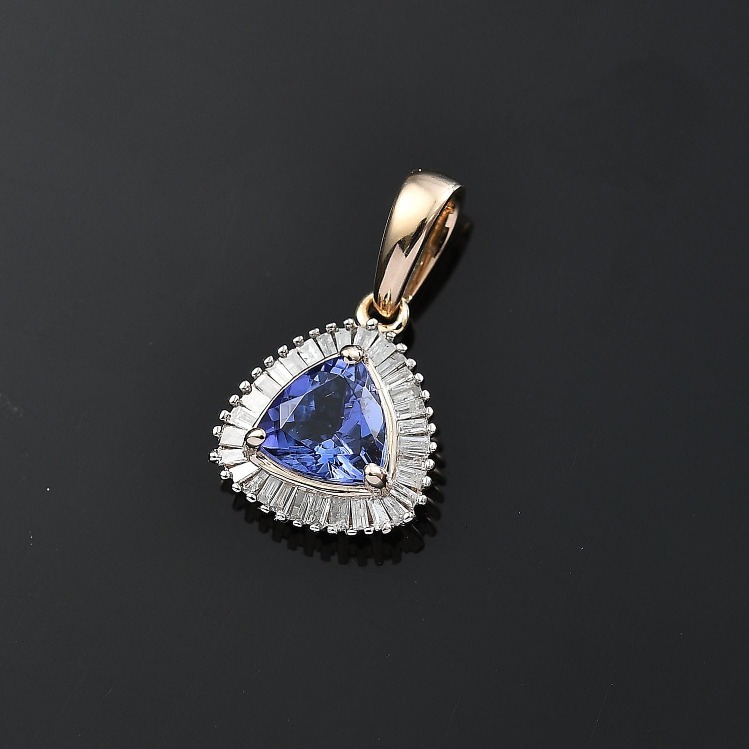 9K Yellow Gold Tanzanite &amp; Diamond Pendant 1.04 Ct. 8055648 3