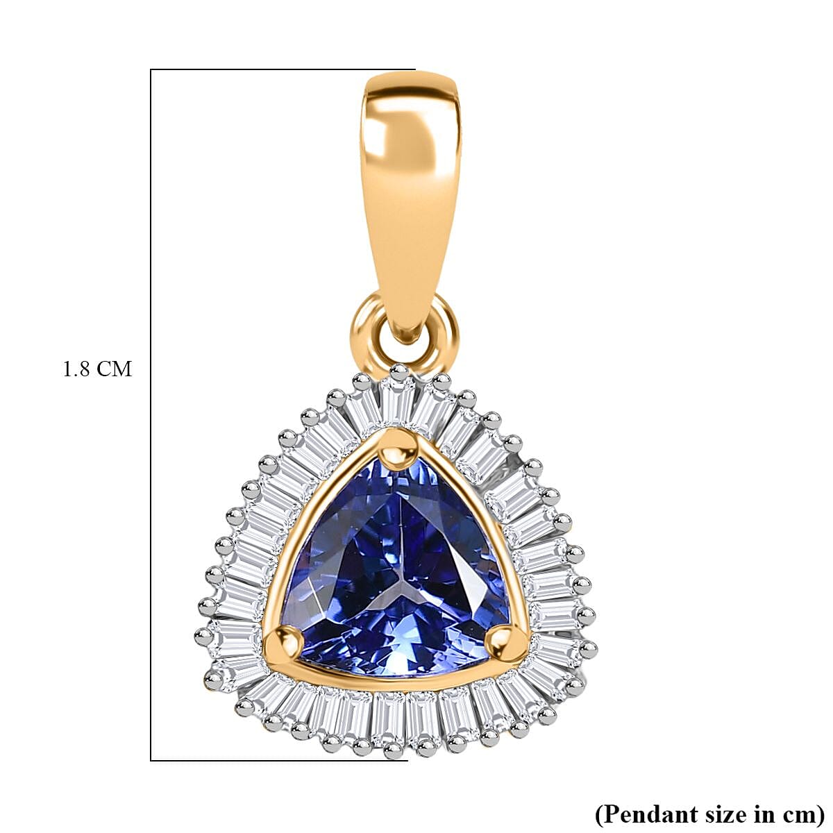 9K Yellow Gold Tanzanite &amp; Diamond Pendant 1.04 Ct. 8055648 6