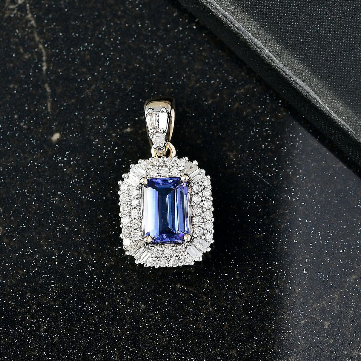 9K Yellow Gold  Tanzanite &amp; White Diamond Pendant 1.21 Ct. 8066533 3