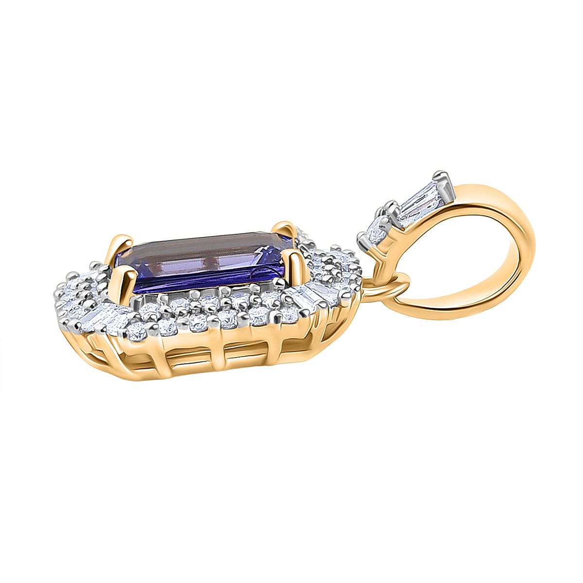 9K Yellow Gold  Tanzanite &amp; White Diamond Pendant 1.21 Ct. 8066533 4