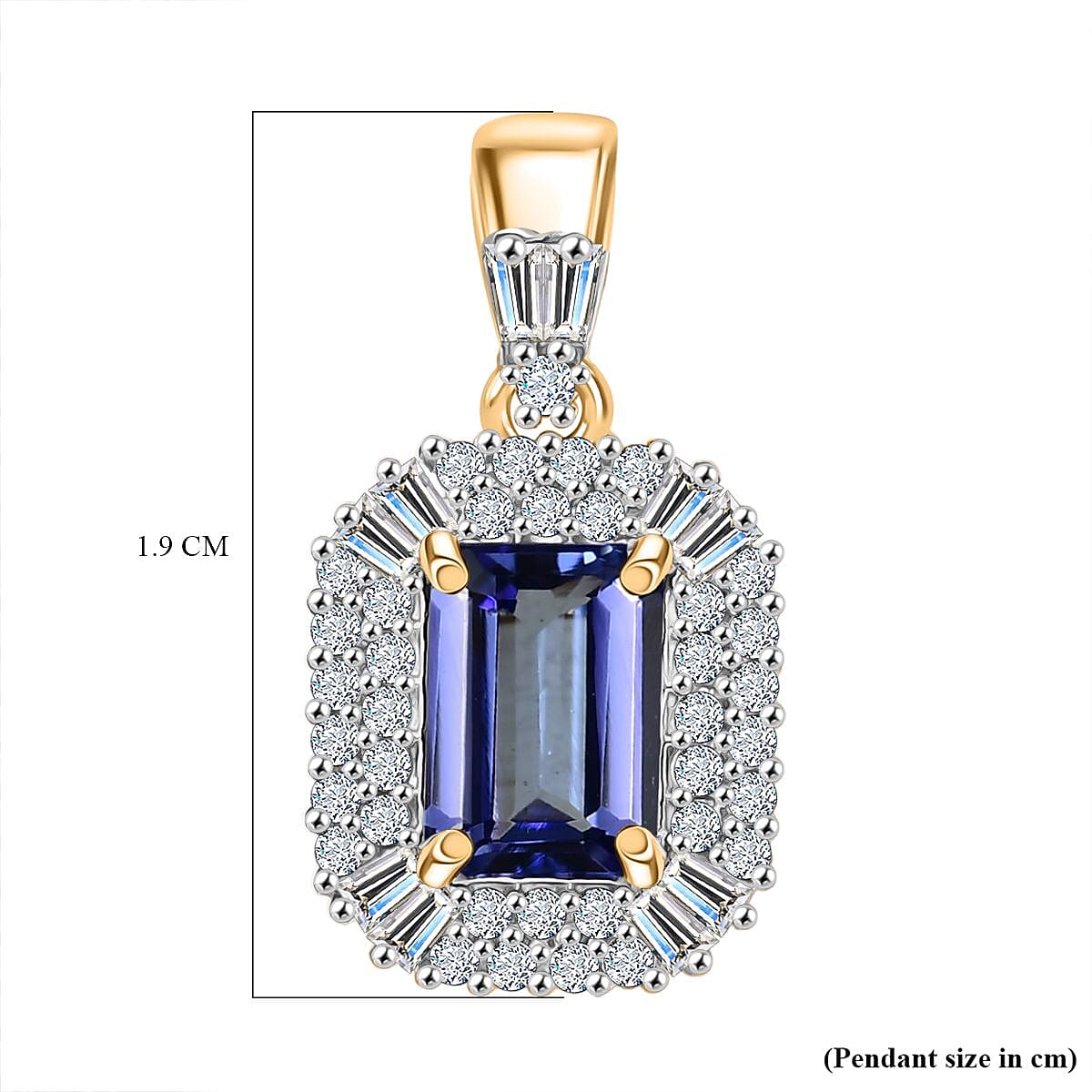 9K Yellow Gold  Tanzanite &amp; White Diamond Pendant 1.21 Ct. 8066533 6