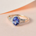 9K Yellow Gold Tanzanite & Diamond (G-H) Ring 1.57 Ct.