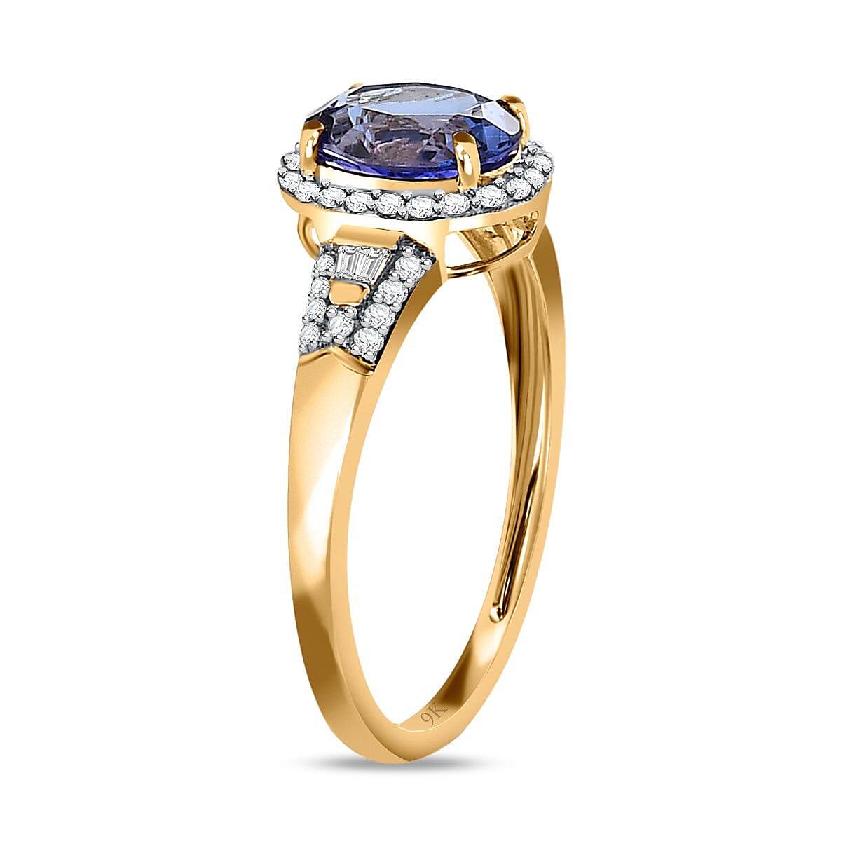 9K Yellow Gold AA Tanzanite &amp; Diamond (G-H) Ring 1.57 Ct. 7592360 3