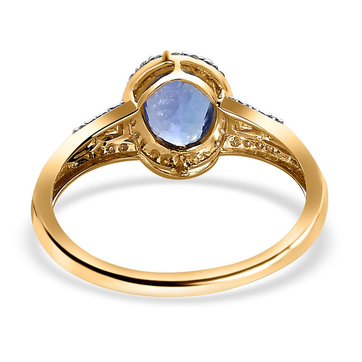 9K Yellow Gold AA Tanzanite &amp; Diamond (G-H) Ring 1.57 Ct. 7592360 4