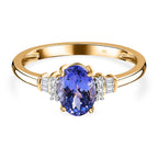 9K Yellow Gold Tanzanite & Diamond Ring 1.17 Ct