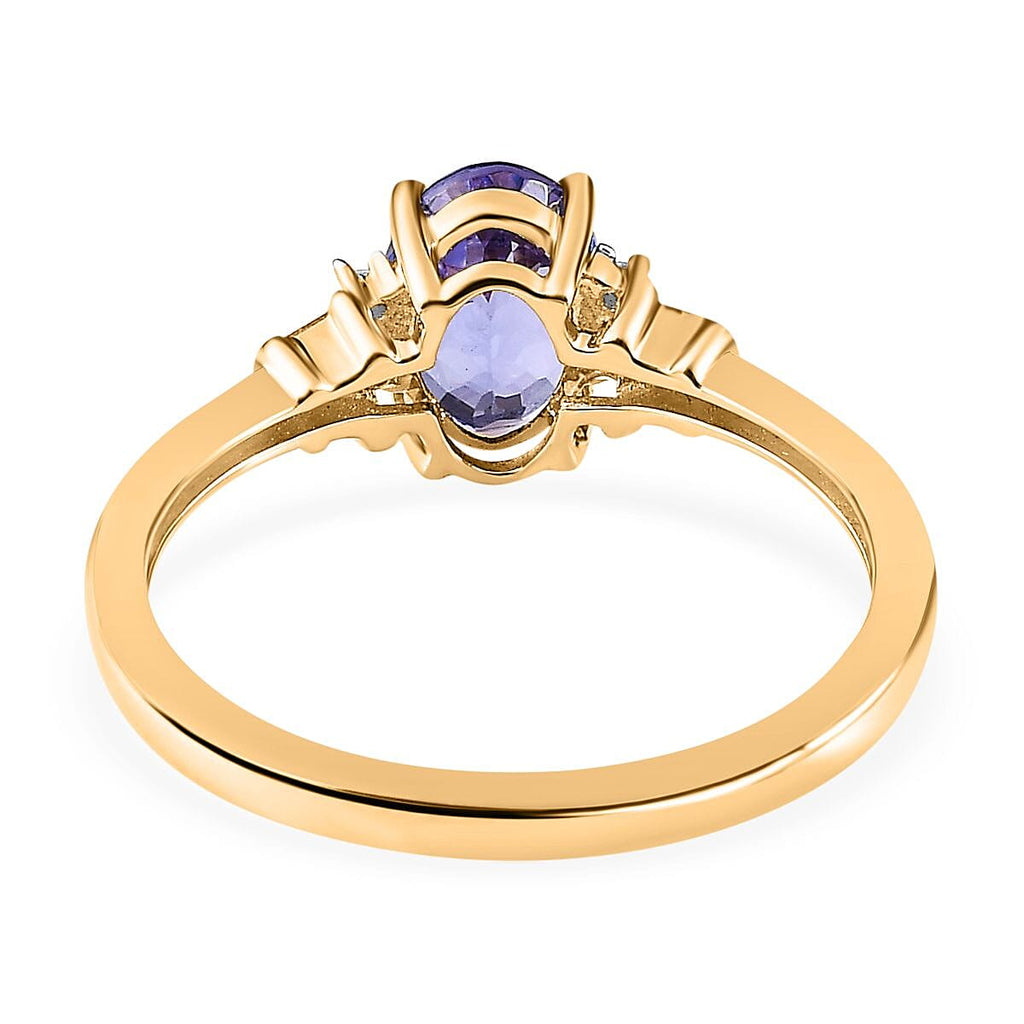 9K Yellow Gold Tanzanite & Diamond Ring 1.17 Ct