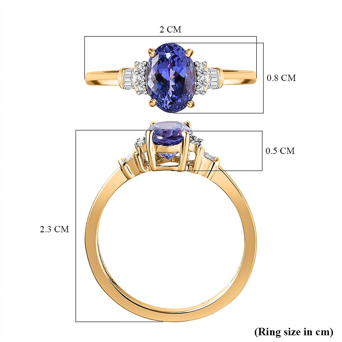Tanzanite and Diamond Ring in 9K Yellow Gold 7653796 5