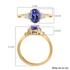 9K Yellow Gold Tanzanite & Diamond Ring 1.17 Ct