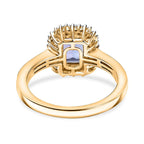 9K Yellow Gold Tanzanite & White Diamond Ring 1.18 Ct. Gold WT 3.00 Gms