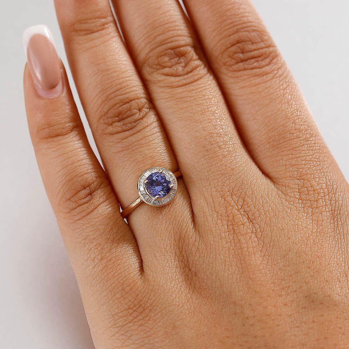TANZANITE SPECTACULAR - 9K Yellow Gold Tanzanite, White Diamond Halo Ring 1.50 Ct. 8063910 3