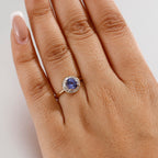 TANZANITE SPECTACULAR - 9K Yellow Gold Tanzanite & White Diamond Solitaire Ring 1.50 Ct.