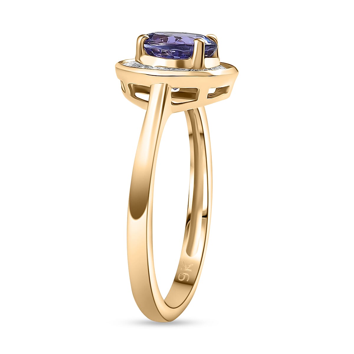 TANZANITE SPECTACULAR - 9K Yellow Gold Tanzanite, White Diamond Halo Ring 1.50 Ct. 8063910 4