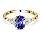 9K Yellow Gold Tanzanite and Diamond (G-H) Ring