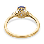 9K Yellow Gold Tanzanite and Diamond (G-H) Ring