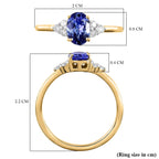9K Yellow Gold Tanzanite and Diamond (G-H) Ring