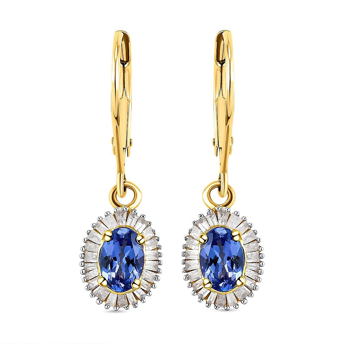 9K Yellow Gold AA Tanzanite and Diamond I3 GH Earrings 1.41 Ct 8943793 0