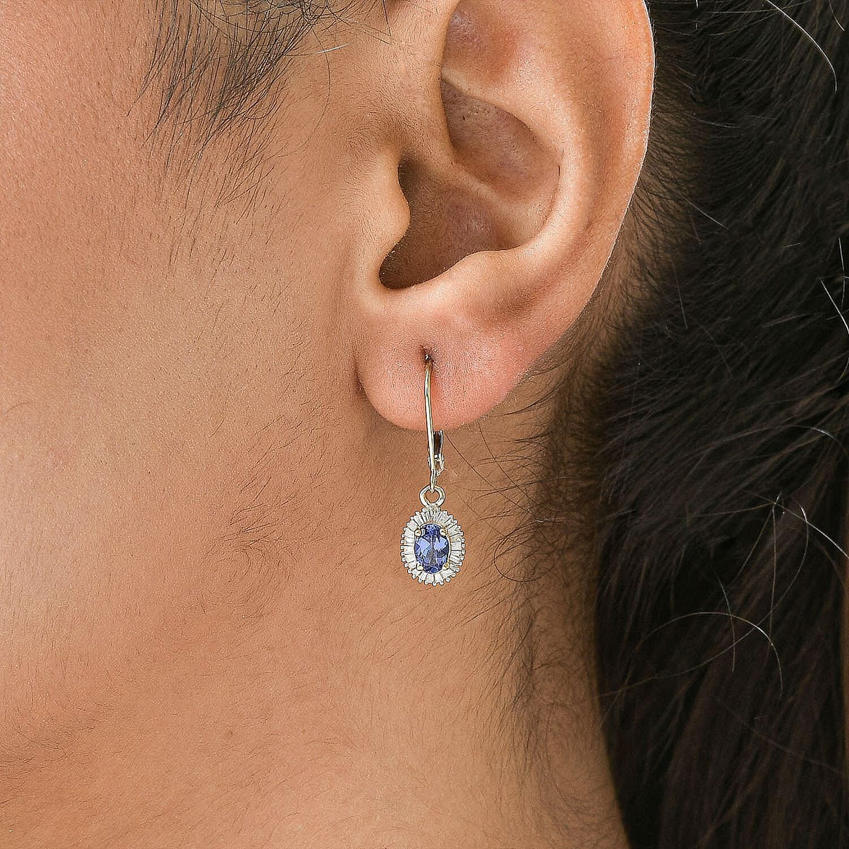 9K Yellow Gold AA Tanzanite and Diamond I3 GH Earrings 1.41 Ct 8943793 3
