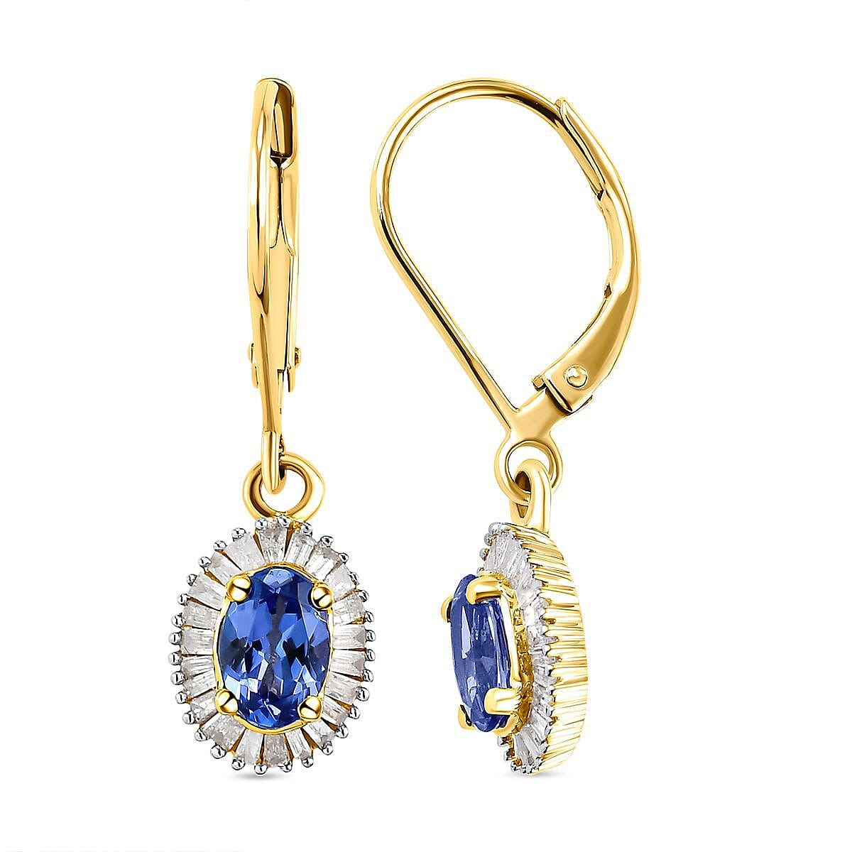 9K Yellow Gold AA Tanzanite and Diamond I3 GH Earrings 1.41 Ct 8943793 4