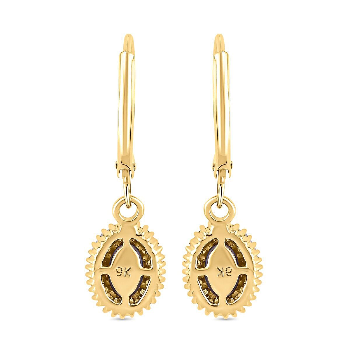 9K Yellow Gold AA Tanzanite and Diamond I3 GH Earrings 1.41 Ct 8943793 5