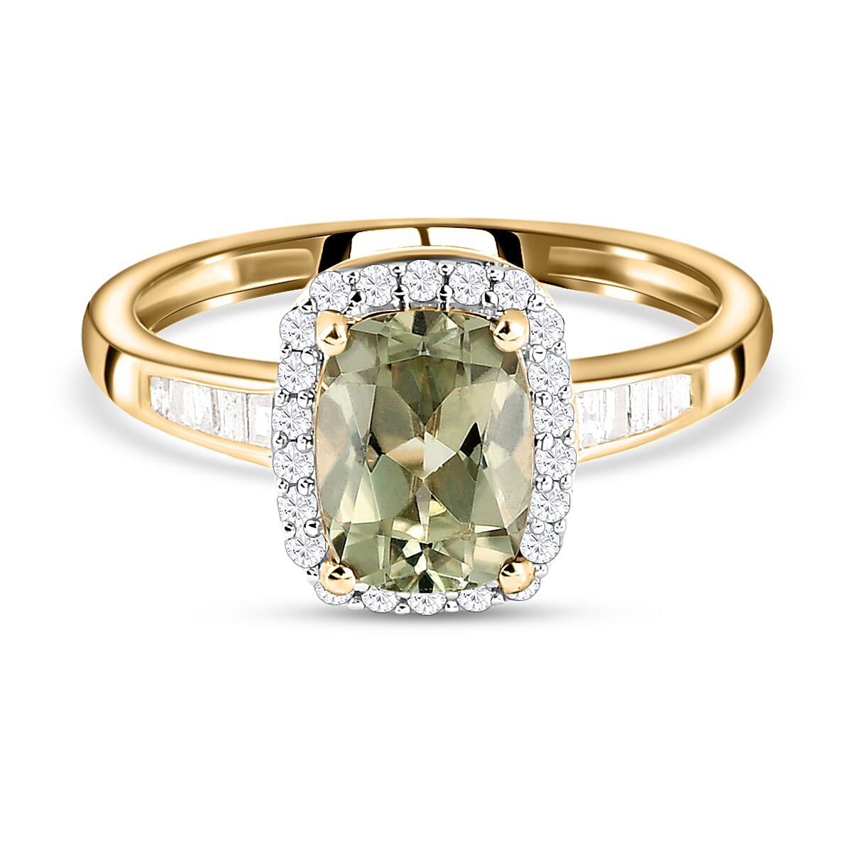 9K Yellow Gold AA Turkizite Halo Ring with Diamond 1.76 Ct. 8733735 0