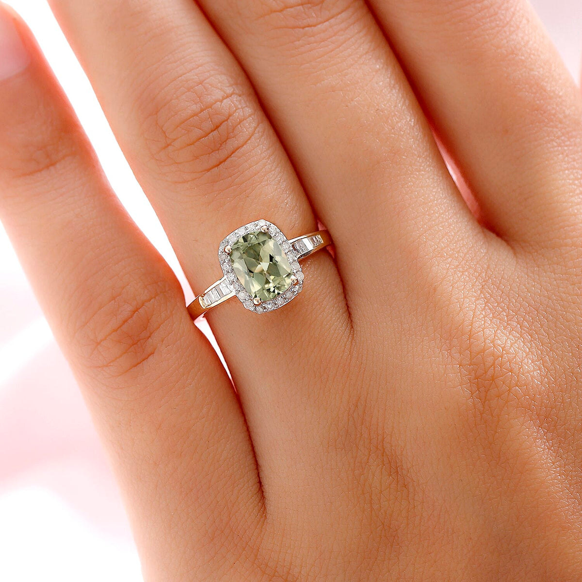 9K Yellow Gold AA Turkizite Halo Ring with Diamond 1.76 Ct. 8733735 2