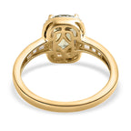 9K Yellow Gold Natural Turkizite and Diamond Halo Ring 1.76 Ct.