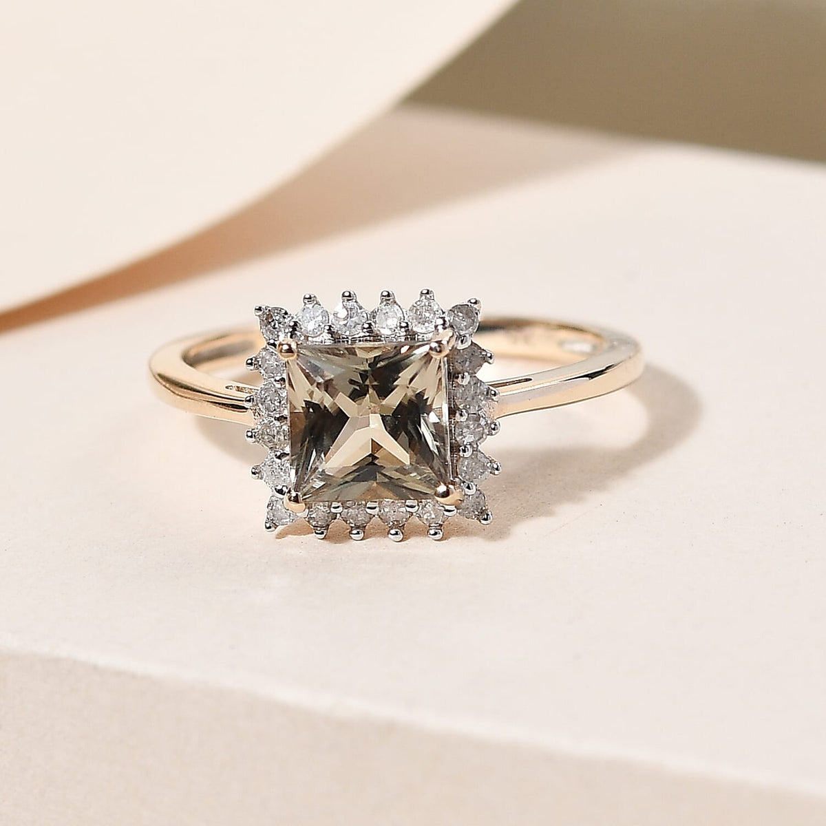 9K Yellow Gold AA Turkizite and Diamond Ring 1.41 Ct. 8853956 2