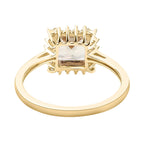 9K Yellow Gold Natural Turkizite and Diamond Halo Ring 1.41 Ct.