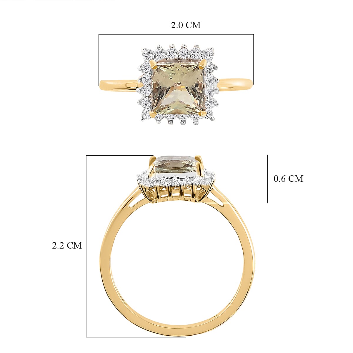 9K Yellow Gold AA Turkizite and Diamond Ring 1.41 Ct. 8853956 6