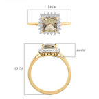 9K Yellow Gold Natural Turkizite and Diamond Halo Ring 1.41 Ct.