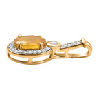 9K Yellow Gold AA Yellow Sapphire,  Moissanite Pendant 1.90 Ct