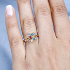 9K Yellow Gold  AA   Yellow Sapphire ,  Red Sapphire ,  Multi Sapphire  Cluster Ring 1.27 ct,  Gold Wt. 2.2 Gms  1.363  Ct.