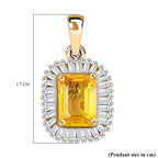 9K Yellow Gold AAA Chantaburi Yellow Sapphire & Diamond Pendant 1.33 Ct.