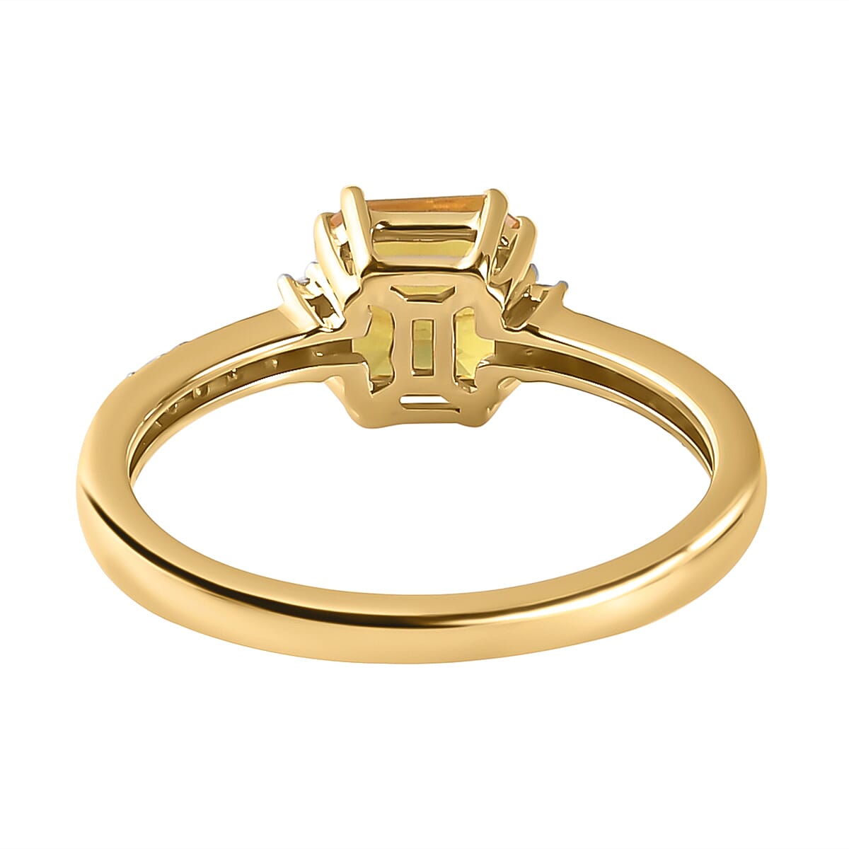 9K Yellow Gold AA Yellow Sapphire and Diamond Classic Solitaire Ring 1.44 Ct 7160009 5