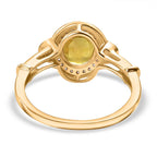 9K Yellow Gold AA Yellow Sapphire, Moissanite Halo Ring 1.91 Ct
