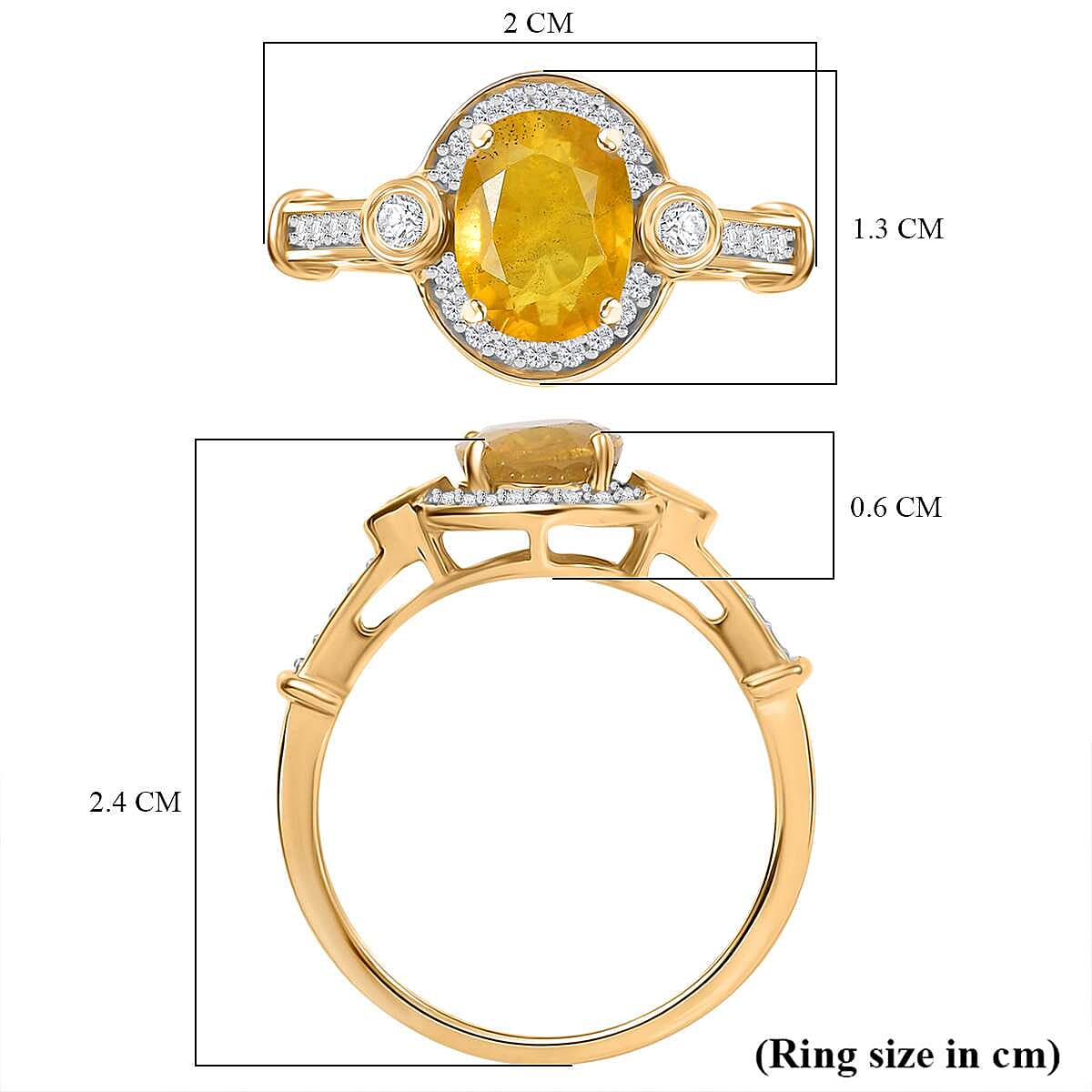 9K Yellow Gold AA Yellow Sapphire and Moissanite Halo Ring 7863938 6