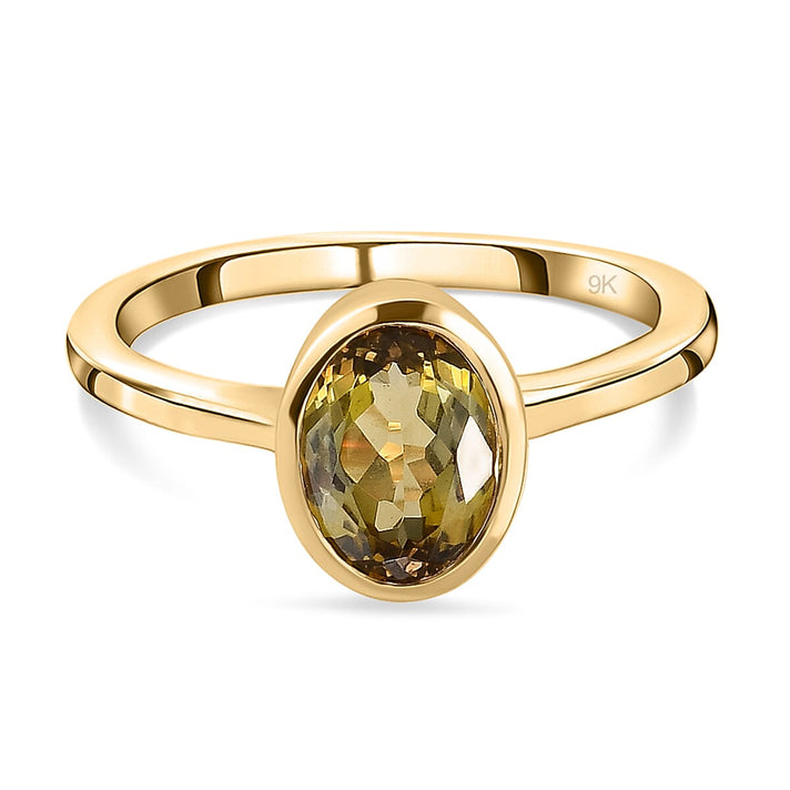 9K Yellow Gold AA Yellow Tanzanite Solitaire Ring 1.32 Ct 8883585 1