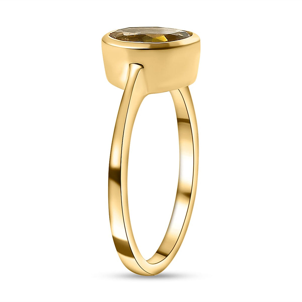 9K Yellow Gold Natural Yellow Tanzanite Solitaire Ring 1.32 Ct.