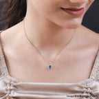 9K Yellow Gold Zambian Emerald and Diamond (I3) Pendant 0.92 Ct.