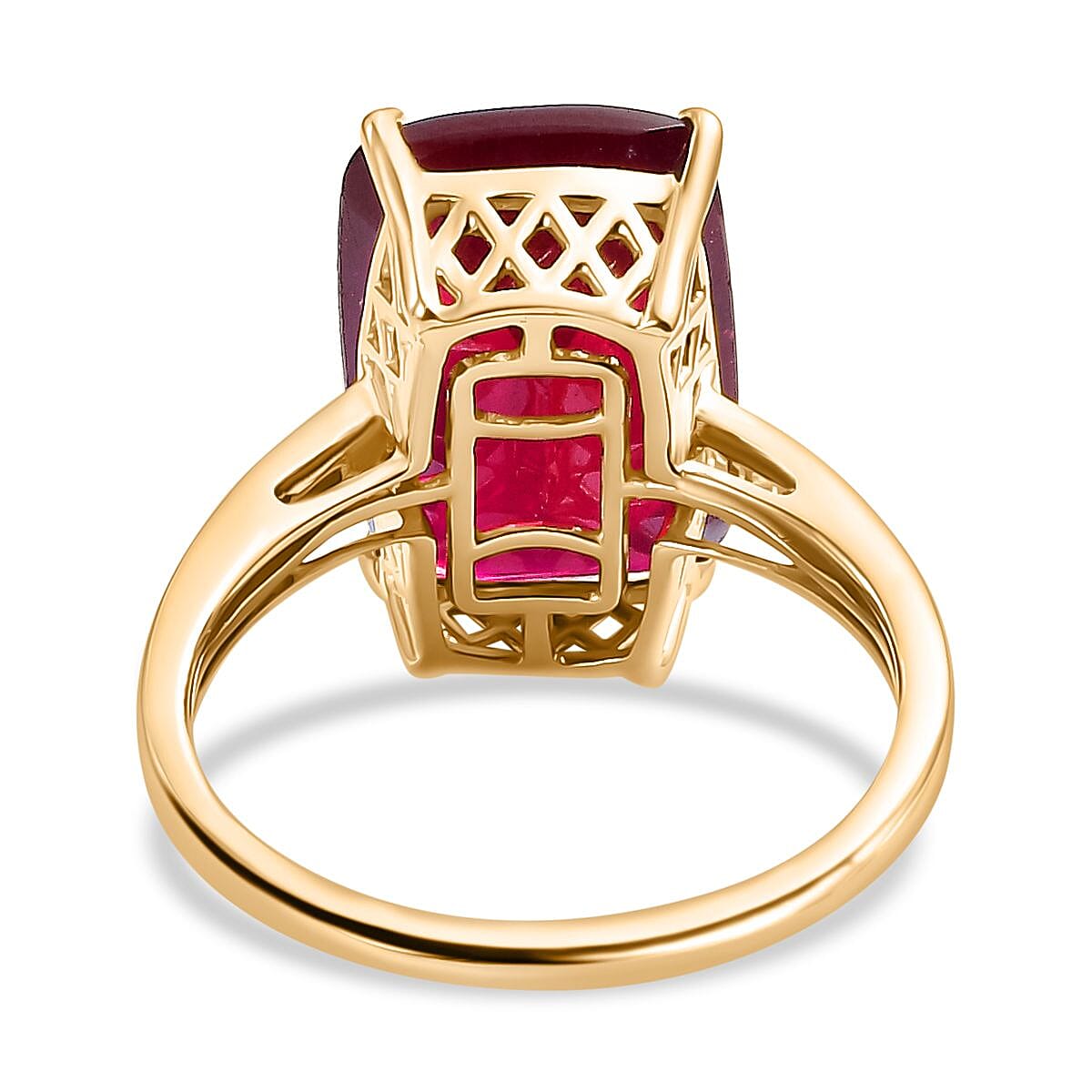 9K Yellow Gold AAA African Ruby, White Diamond Ring 10.55 Cts. 7857213 8