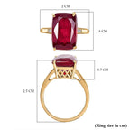 9K Yellow Gold AAA African Ruby, White Diamond Ring 10.55 Ct.