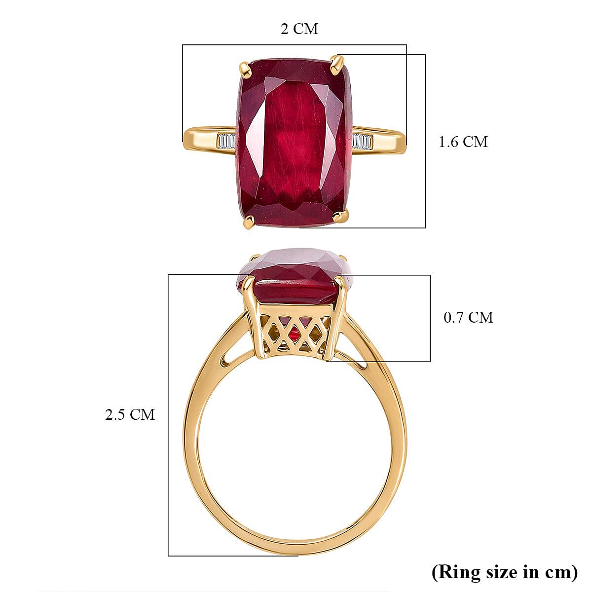 9K Yellow Gold AAA African Ruby, White Diamond Ring 10.55 Cts. 7857213 11
